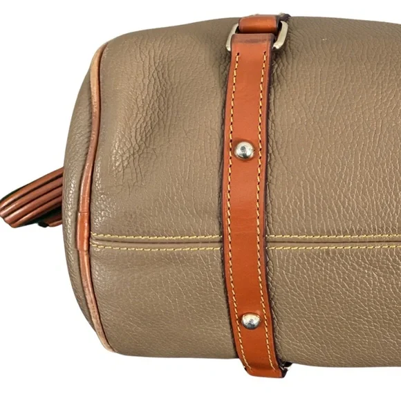 Dooney & Bourke Pebbled Florentine Satchel - Taupe & Chestnut - Picture 6 of 10